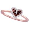 Image 1 : 10KT Rose Gold 0.10CTW RED DIAMOND MICRO-PAVE RING