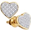 Image 1 : 10KT Yellow Gold 0.10CTW ROUND DIAMOND MICRO PAVE HEART
