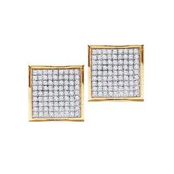 10K Yellow-gold 0.23CTW DIAMOND MICRO-PAVE EARRINGS