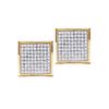 Image 1 : 10K Yellow-gold 0.23CTW DIAMOND MICRO-PAVE EARRINGS