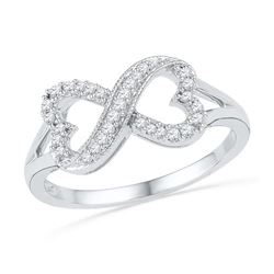 10KT White Gold 0.16CTW DIAMOND FASHION RING