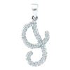 Image 1 : 10KT White Gold 0.17CTW-DIAMOND INITIAL-"J" PENDANT