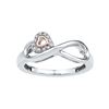 Image 1 : 10kt White Gold Womens Round Diamond Rose-tone Heart In