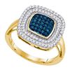Image 1 : 10K Yellow-gold 0.50CTW BLUE DIAMOND FASHION RING