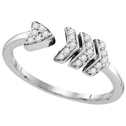 Sterling Silver Womens Round Natural Diamond Arrow Fash