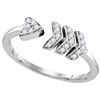 Image 1 : Sterling Silver Womens Round Natural Diamond Arrow Fash