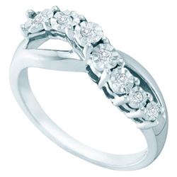 925 Sterling Silver White 0.12CTW DIAMOND FASHION RING