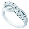 Image 1 : 925 Sterling Silver White 0.12CTW DIAMOND FASHION RING