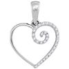 Image 1 : 10KT White Gold 0.11CTW DIAMOND HEART PENDANT
