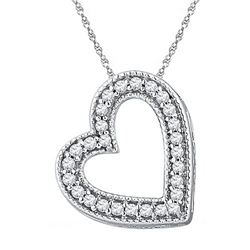 10KT White Gold 0.12CTW DIAMOND FASHION PENDANT