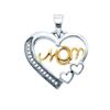 Image 1 : 925 Sterling Silver White 0.05CTW DIAMOND HEART PENDANT