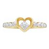 Image 1 : 10KT Yellow Gold 0.10CTW DIAMOND LADIES HEART RING