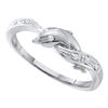 Image 1 : 10KT White Gold 0.04CTW DIAMOND DOLPHIN RING