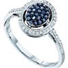 Image 1 : 10KT White Gold 0.25CT BLUE DIAMOND FASHION RING