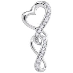 10KT White Gold 0.06CTW-Diamond HEART PENDANT