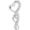 Image 1 : 10KT White Gold 0.06CTW-Diamond HEART PENDANT