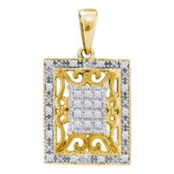 925 Sterling Silver Yellow 0.13CTW DIAMOND FASHION PEND