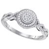 Image 1 : 10KT White Gold 0.20CTW DIAMOND MICRO-PAVE RING