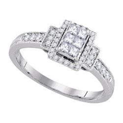 14KT White Gold 0.38CTW DIAMOND INVISIBLE BRIDAL RING