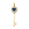 Image 1 : 14KT Yellow Gold 0.10CT BLUE DIAMOND KEY PENDANT