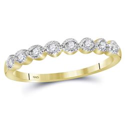 10kt Yellow Gold Womens Round Diamond Stackable Band Ri