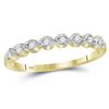 Image 1 : 10kt Yellow Gold Womens Round Diamond Stackable Band Ri