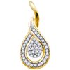 Image 1 : 10K Yellow-gold 0.10CTW DIAMOND MICRO PAVE PENDANT