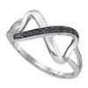 Image 1 : 10K White-gold 0.10CTW BLACK DIAMOND FASHION RING