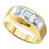 Image 1 : 10K Yellow-gold 0.09CTW DIAMOND 3 STONE MENS RING