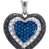 Image 1 : 10K White-gold 0.27CTW DIAMOND HEART PENDANT