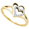 Image 1 : 10K Yellow-gold 0.11CT DIAMOND HEART RING