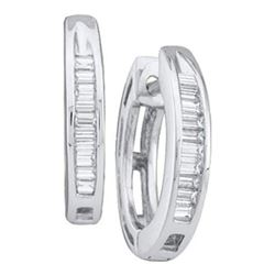 10KT White Gold 0.15CTW DIAMOND FASHION HOOPS