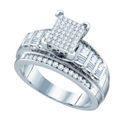 925 Sterling Silver White 0.66CTW DIAMOND LADIES MICRO-
