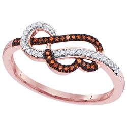 10KT Rose Gold 0.12CTW DIAMOND BROWN RING