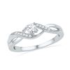 Image 1 : 10KT White Gold 0.16CTW-DIA FASHION RING
