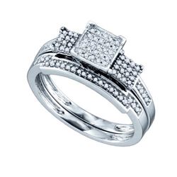 10KT White Gold 0.25CT DIAMOND MICRO PAVE BRIDAL SET