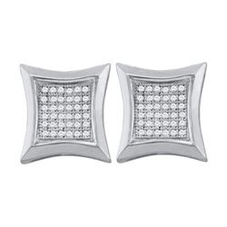 10KT White Gold 0.20CTW DIAMOND MICRO PAVE EARRINGS