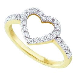 10KT Yellow Gold 0.20CTW DIAMOND HEART RING