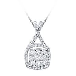 10KT White Gold 0.50CTW DIAMOND FASHION PENDANT