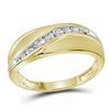 Image 1 : 10kt Yellow Gold Mens Round Diamond Single Row Band Rin