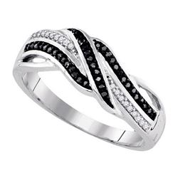 925 Sterling Silver White 0.13CTW DIAMOND MICRO-PAVE RI