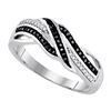 Image 1 : 925 Sterling Silver White 0.13CTW DIAMOND MICRO-PAVE RI