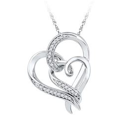 10KT White Gold 0.10CTW DIAMOND FASHION PENDANT