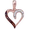 Image 1 : 10KT Rose Gold 0.05CTW DIAMOND HEART PENDANT