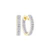10kt Yellow Gold Womens Round Natural Diamond Hoop Fash