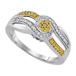 925 Sterling Silver White 0.20CTW DIAMOND FASHION RING