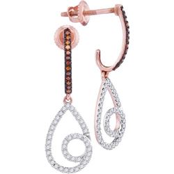 10KT Rose Gold 0.25CTW RED DIAMOND MIRCO-PAVE EARRINGS