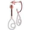 Image 1 : 10KT Rose Gold 0.25CTW RED DIAMOND MIRCO-PAVE EARRINGS