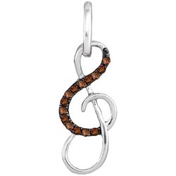 10KT White Gold 0.10CTW COGNAC DIAMOND FASHION PENDANT