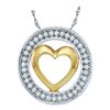 Image 1 : 10KT White Gold 0.10CTW DIAMOND HEART PENDANT